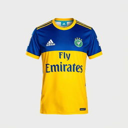 The new Kerala Blasters FC jersey sponsored by Fly Emirates, designed by Adidas