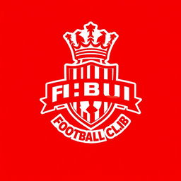 A creative and dynamic football club logo design featuring the color red as the dominant element