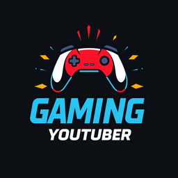 A compelling and energetic logo design for a gaming YouTuber, combining elements that reflect the world of gaming and digital content creation