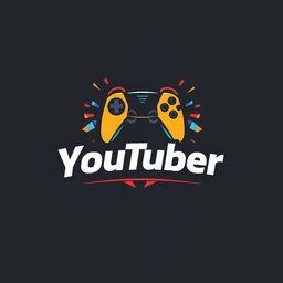 A compelling and energetic logo design for a gaming YouTuber, combining elements that reflect the world of gaming and digital content creation