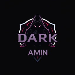 A striking and mysterious gaming logo featuring a dark man as the central figure