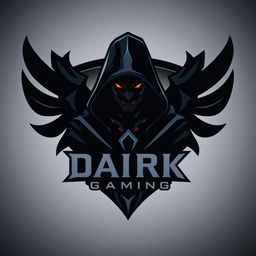 A striking and mysterious gaming logo featuring a dark man as the central figure