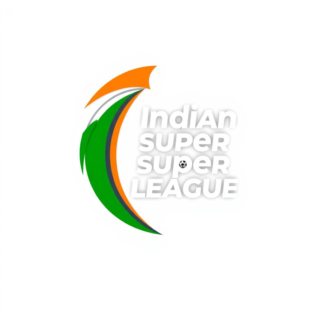 A modern and innovative logo design for the Indian Super League, embodying the dynamic and competitive nature of the football tournament