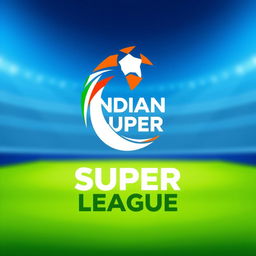 A modern and innovative logo design for the Indian Super League, embodying the dynamic and competitive nature of the football tournament