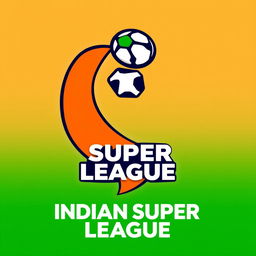 A modern and innovative logo design for the Indian Super League, embodying the dynamic and competitive nature of the football tournament