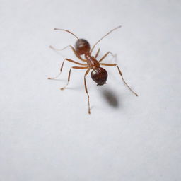 A detailed image of an ant wearing a white t-shirt.