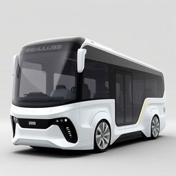 A futuristic concept design of a cool-looking bus for the year 2050, emphasizing an innovative and ultra-modern exterior