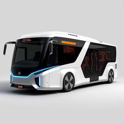 A futuristic concept design of a cool-looking bus for the year 2050, emphasizing an innovative and ultra-modern exterior