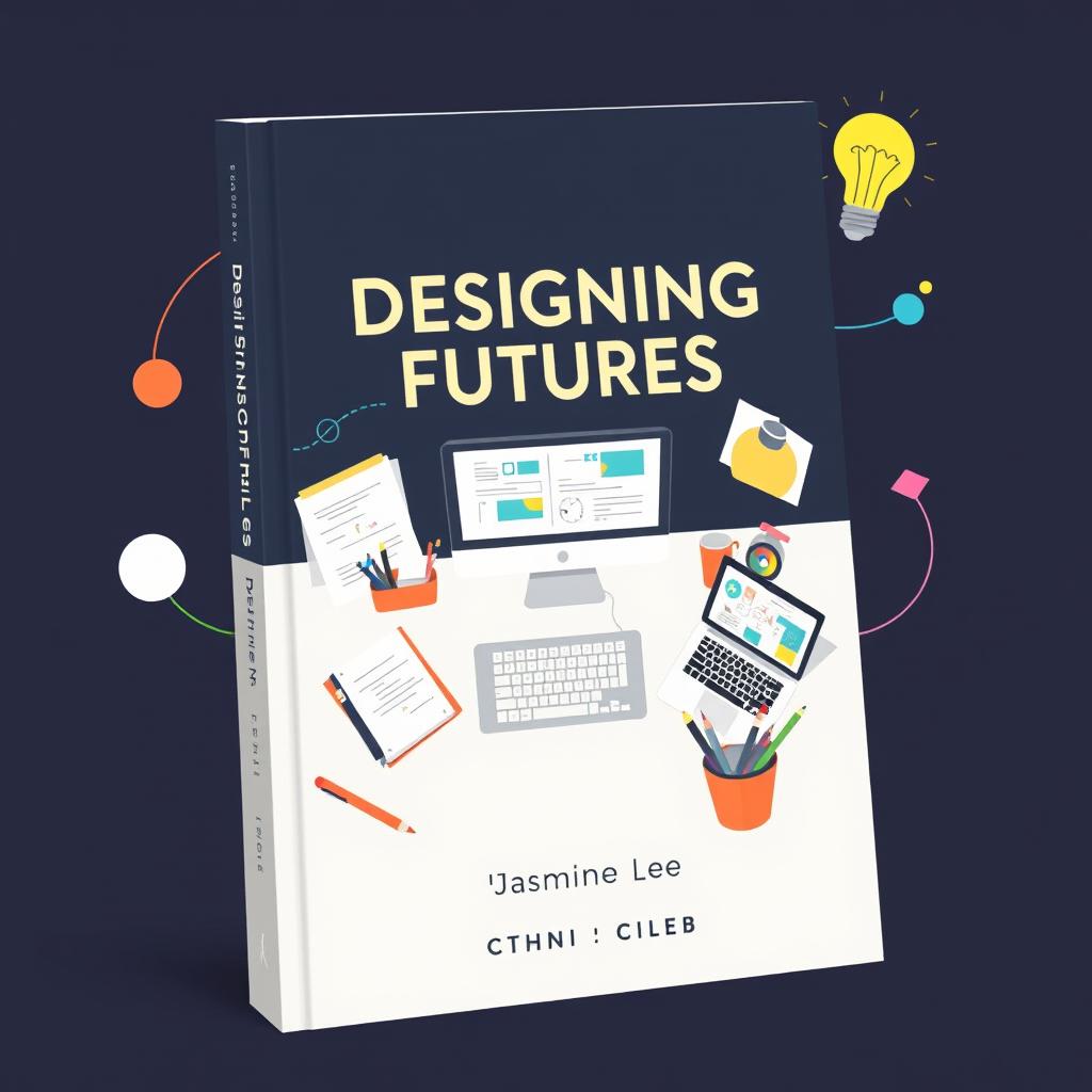 Develop a modern book cover for "Designing Futures" by Dr