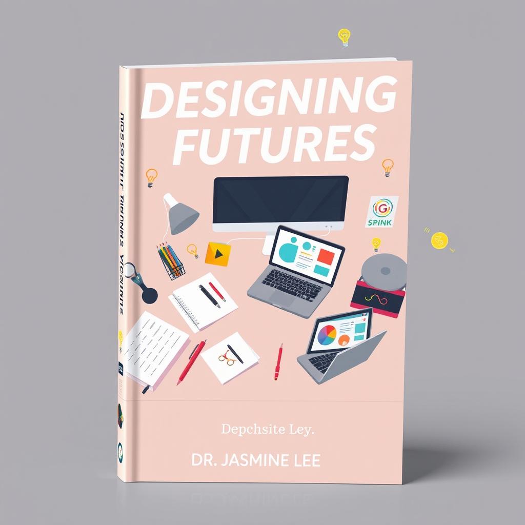 Develop a modern book cover for "Designing Futures" by Dr