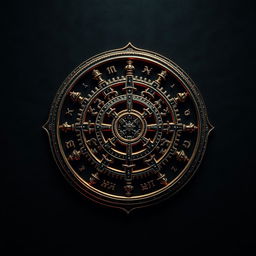 A mysterious and complex cipher symbol, intricately detailed with a mix of ancient and futuristic elements