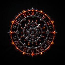 A mysterious and complex cipher symbol, intricately detailed with a mix of ancient and futuristic elements