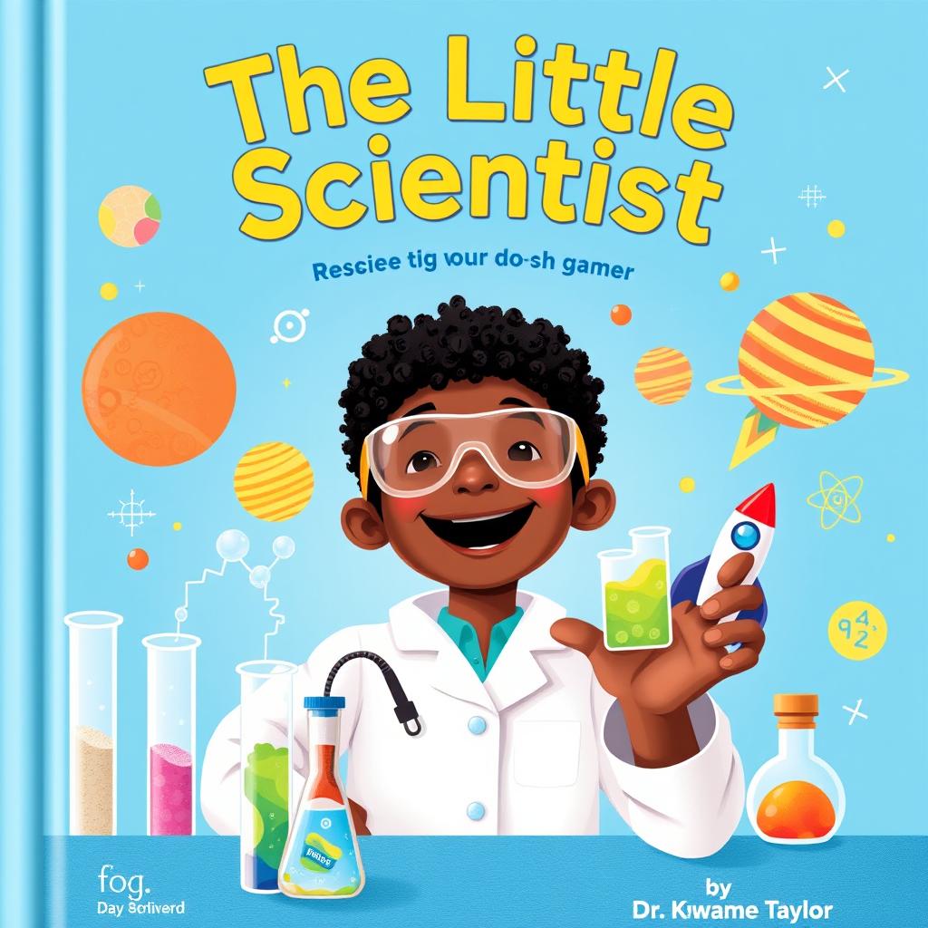 Develop a fun and engaging book cover for "The Little Scientist" by Dr