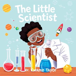 Develop a fun and engaging book cover for "The Little Scientist" by Dr