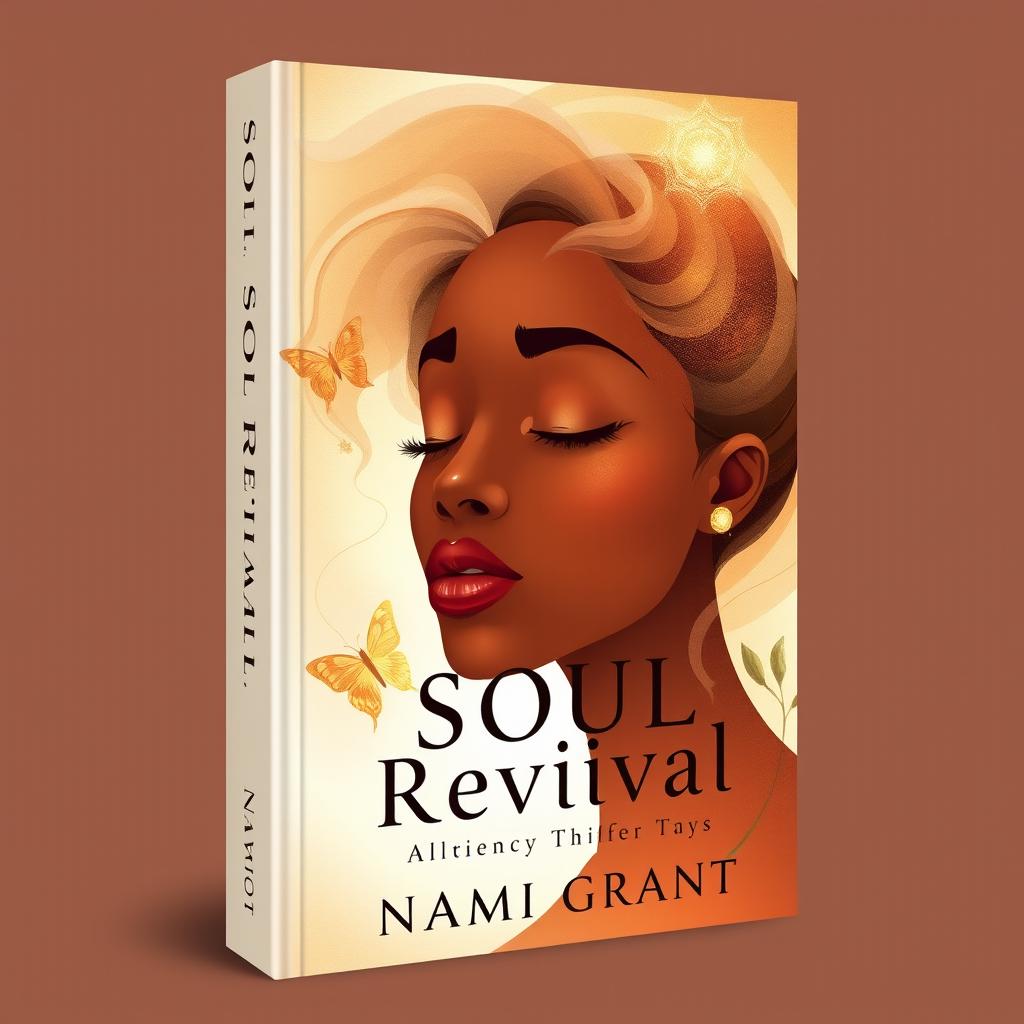 Create a captivating book cover for "Soul Revival" by Naomi Grant, featuring a stylized illustration of an African American woman's face