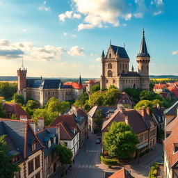 Scenic European cityscape featuring iconic castles located in the Netherlands, Belgium, Luxembourg, and France