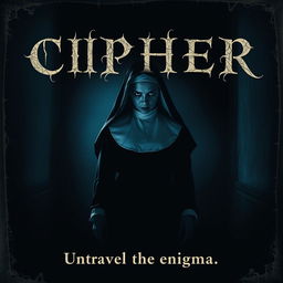 A spine-chilling horror movie poster for the film titled "CIPHER"