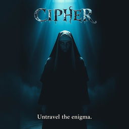 A spine-chilling horror movie poster for the film titled "CIPHER"