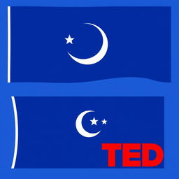 Design a flag featuring blue as the primary color with celestial symbols