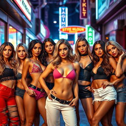 A group of sexy women posing confidently, each with their own unique style