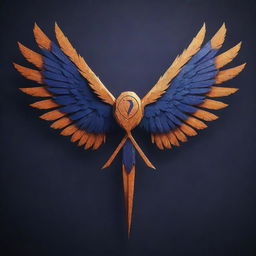 An artistic representation of a Destiny 2 Harpy clan symbol, vibrant, detailed and futuristic