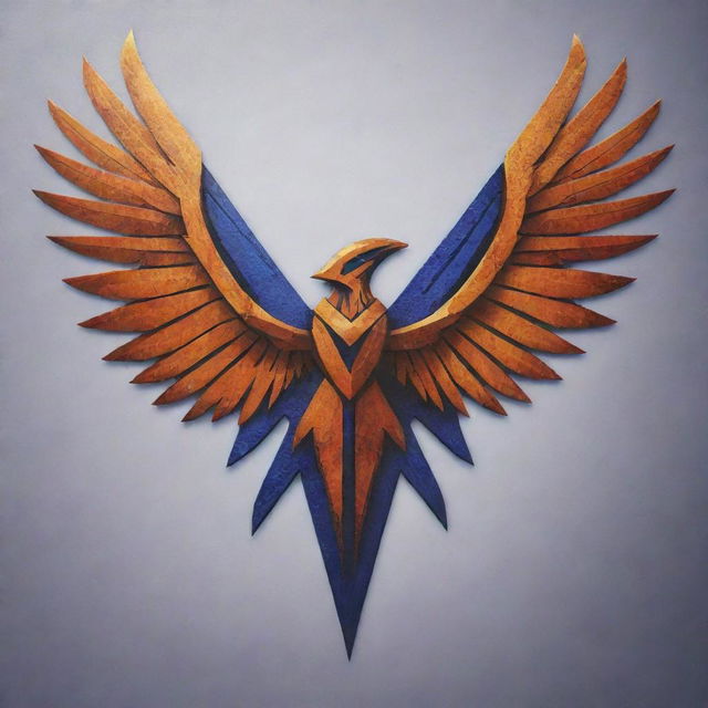 An artistic representation of a Destiny 2 Harpy clan symbol, vibrant, detailed and futuristic