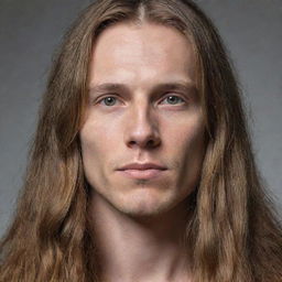 Detailed portrait of a person with long hair