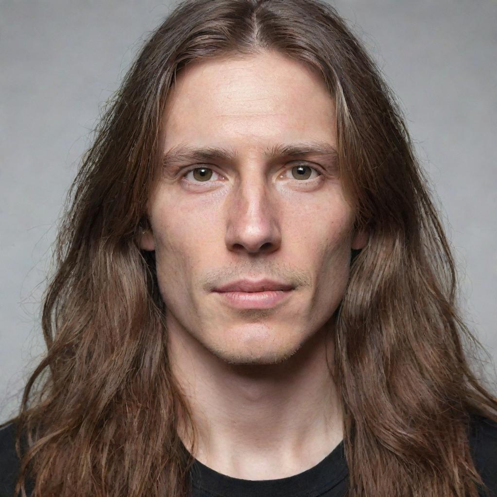 Detailed portrait of a person with long hair