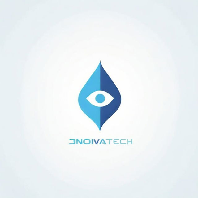 Design a modern, unique, eye-catching logo for a tech startup named 'InnovaTech'. Use bold colors such as blue and silver, and incorporate a motif that symbolizes innovation and technology.