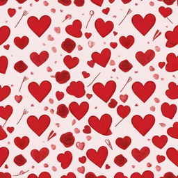 A festive pattern filled with symbols of love like hearts, cupid arrows, red roses and love letters, perfect to celebrate Saint Valentine's day.