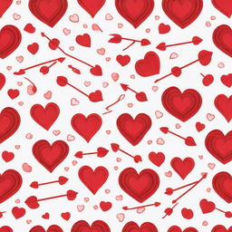 A festive pattern filled with symbols of love like hearts, cupid arrows, red roses and love letters, perfect to celebrate Saint Valentine's day.