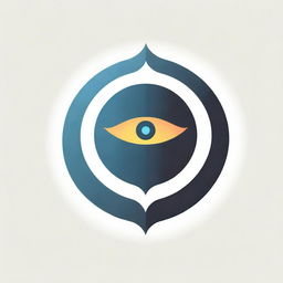 A logo inspired by the Vex Harpy clan from the video game Destiny, displaying elements of futuristic and robotic design with a brightly-lit cybernetic eye as the focal point.