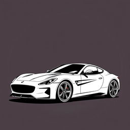 sleek sports car coupe in dynamic outline style, focus on curvaceous lines and aerodynamic profile, emphasized with sharp edges and intricate detailing