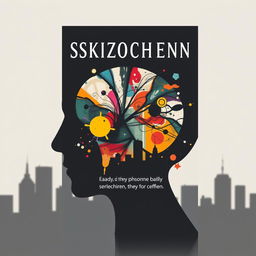 A thought-provoking book cover design that represents the complexities of schizophrenia