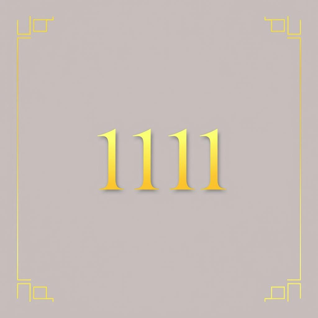 A creative and artistic image featuring an elegant display of the book title "1111" prominently