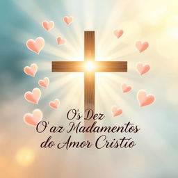 Ebook cover design titled 'Os Dez Mandamentos do Amor Cristão' featuring a symbolic representation of love through Christianity