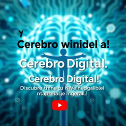 A dynamic and vibrant YouTube thumbnail featuring the title "¡Bienvenido a Cerebro Digital! Descubre Tu Nuevo Canal de Aprendizaje Integral"