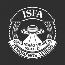 A striking badge design featuring the name 'ISFA' creatively positioned at the top in a bold, professional font