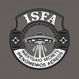 A striking badge design featuring the name 'ISFA' creatively positioned at the top in a bold, professional font