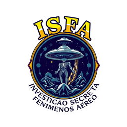 A colorful badge design featuring the name 'ISFA' prominently at the top in bold, authoritative lettering