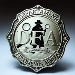 A detective-style badge featuring the acronym "DFA" prominently displayed at the center