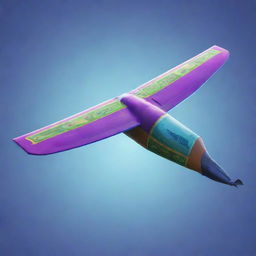 A Fortnite glider detailed and stylized to resemble a 1 dollar bill, with intense colors and realistic texture.