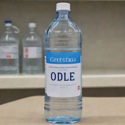 A bottle of premium quality water with a price tag indicating it's worth one dollar