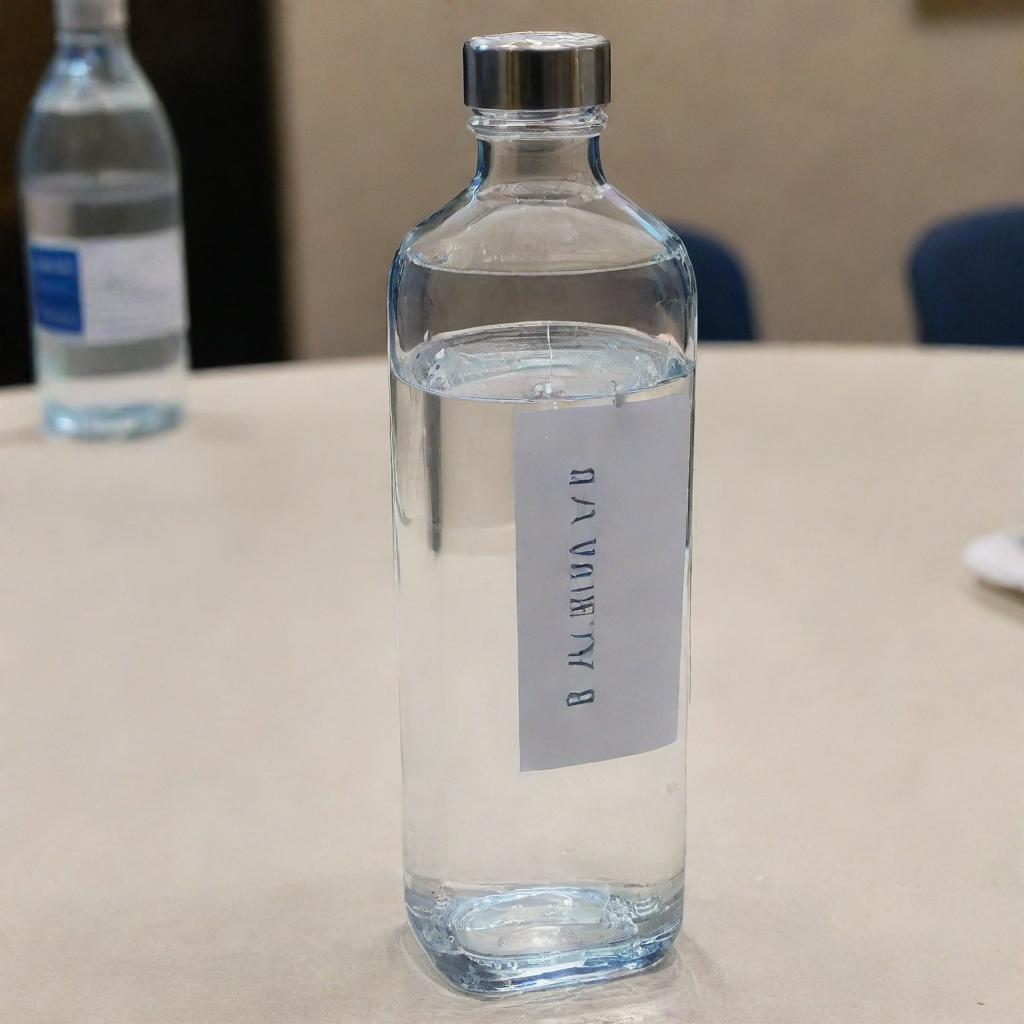 A luxury, high-end bottle of water with a price tag indicating it's worth ten dollars