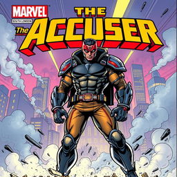 Front cover art for a Marvel comic book titled "The Accuser"