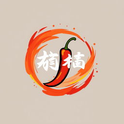 A circular logo design featuring the spicy fry known as စပ်စပ်လေး ငရုတ်သီးကြော်, with an artistic theme