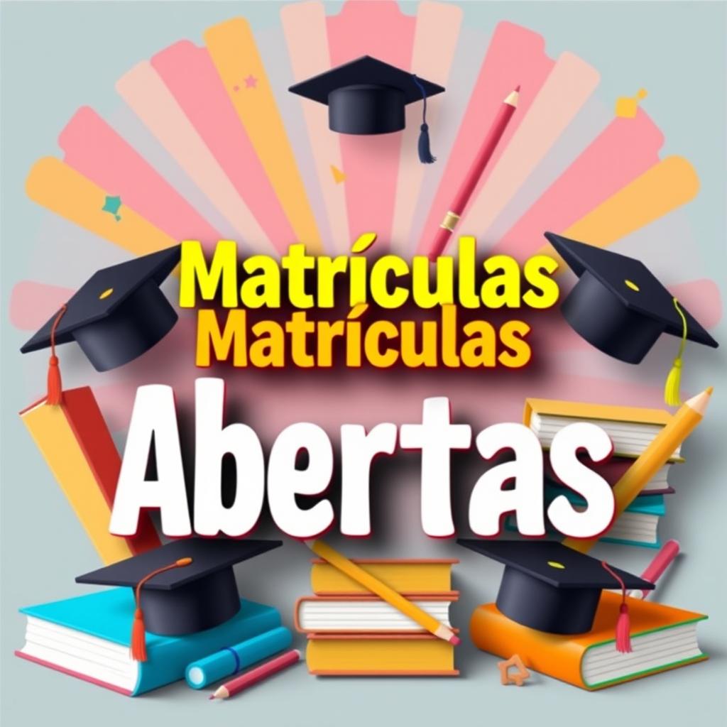 A vibrant and eye-catching poster with the words 'Matrículas Abiertas' prominently displayed