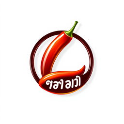 A circular logo design featuring the spicy fry known as စပ်စပ်လေး ငရုတ်သီးကြော်, in a 3D theme