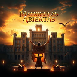 An epic movie poster for the film titled 'Matriculas Abiertas'