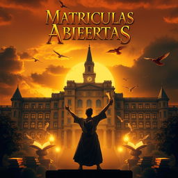 An epic movie poster for the film titled 'Matriculas Abiertas'